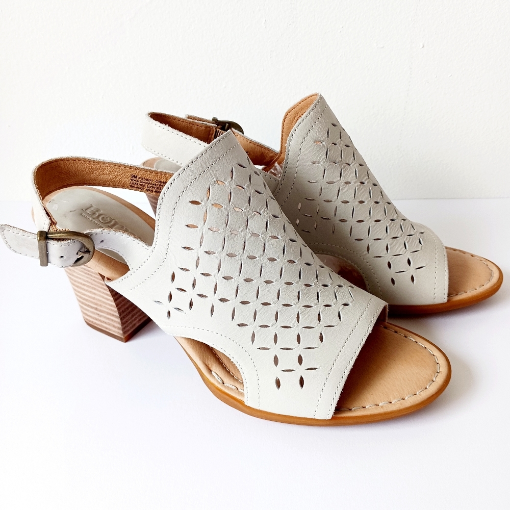 Born Women's Ivory Cutout Slingback Heels